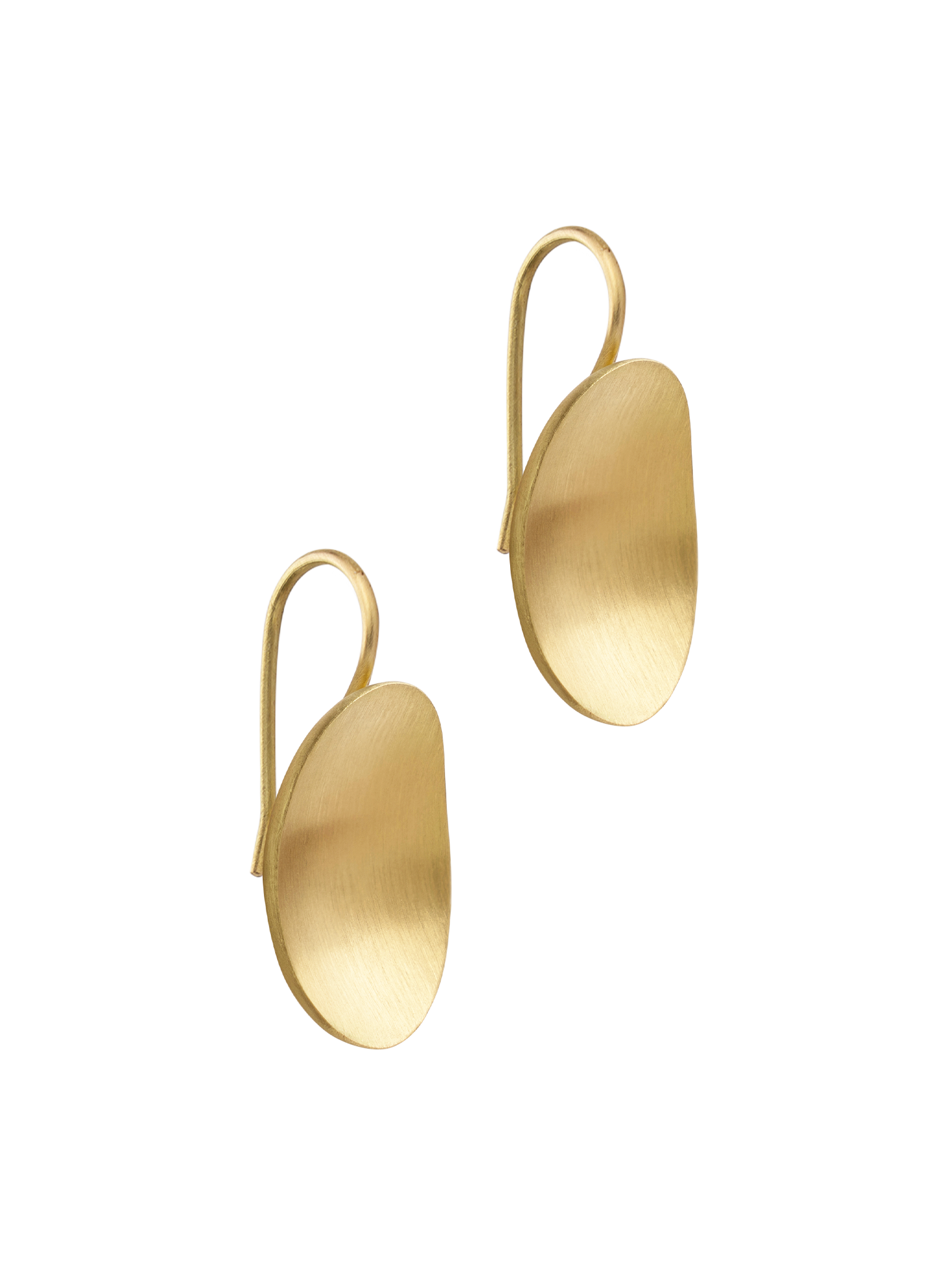 Gold big petal earrings